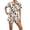Brown, variant on Weebloom Womens Sleepwear Button Up Pajama Short Sleeve Shorts Soft Loose Fit Notch Collar Home Sleepwear Nightwear Pjs Loungewear Black L