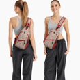 thumbnail image 6 of Sling Backpack,Beige Christmas Character Pattern Sling Bag with Water Bottle Holder,Waterproof Sling Bag for Men/Women with Headphone Jack for Hiking,Travel, 6 of 6