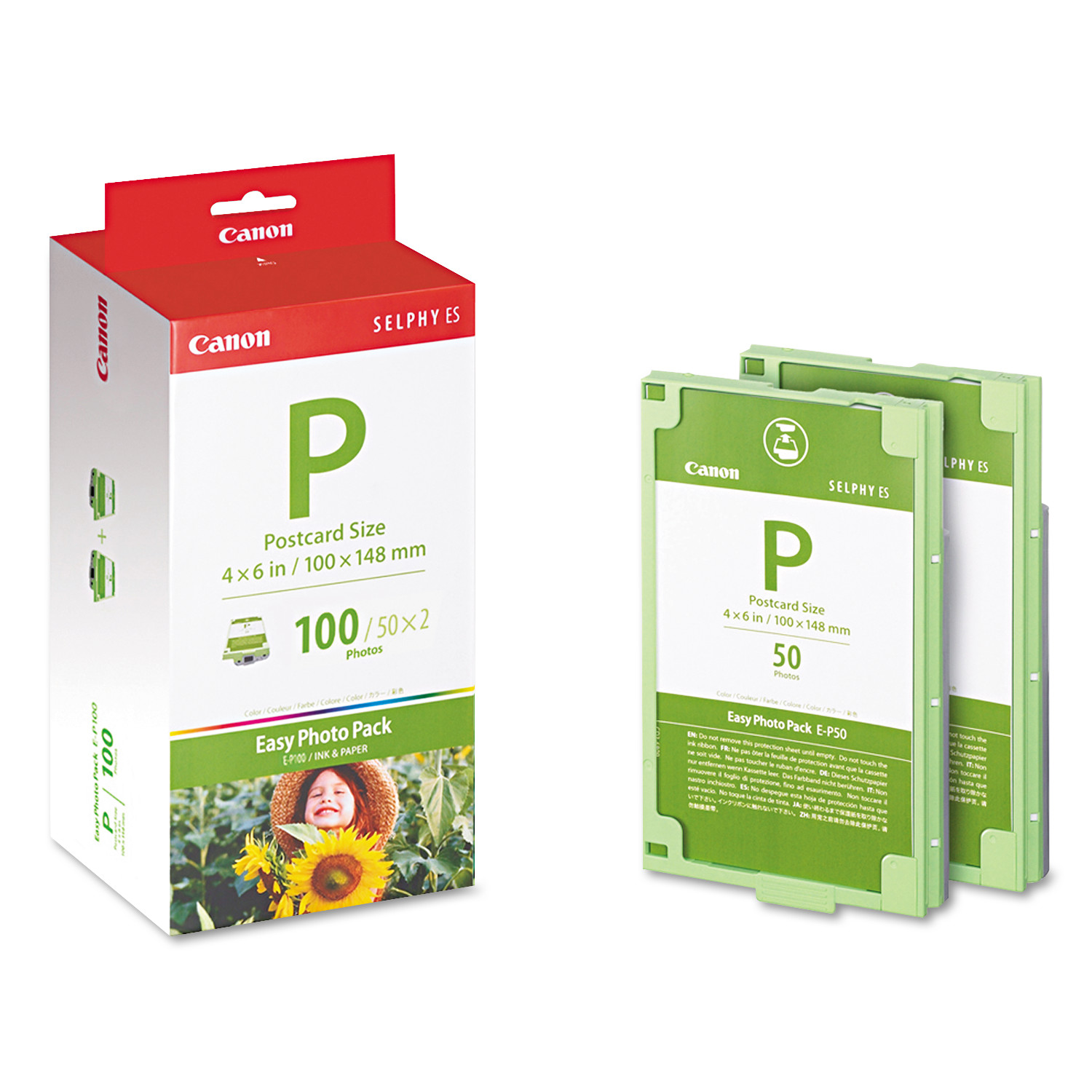Canon EP100 (EP100) Easy Photo Pack Ink & Paper Set, TriColor