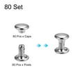 thumbnail image 3 of Uxcell 80Sets Double Cap Rivet 6x6mm Carbon Steel Round Head Snap Studs, Silver, 3 of 7