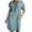 Light Blue, variant on Sakmal Womens Summer Dresses Plus Size Mini Blue Shirt Dress Short Sleeve Solid V Neck Dresses