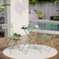 thumbnail image 2 of Decksplore 3-Piece Folding Metal Outdoor Bistro Set, Table and 2 Chairs, Sage Green, 2 of 9