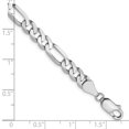 14k White Gold Bracelet Chain Styles Figaro 5.5 mm 8 in Flat