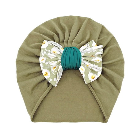 

Otqutp Toddler Beach Hat Toddler Kids Boys Girls Stretch Bowknot Floral Prints Breathable Hat Caps Headwear for 0 to 3Years