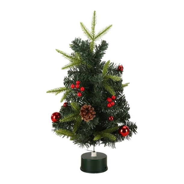 Pequeño árbol de Navidad, centro de mesa, regalo de Navidad con luces LED decorativas Estilo C