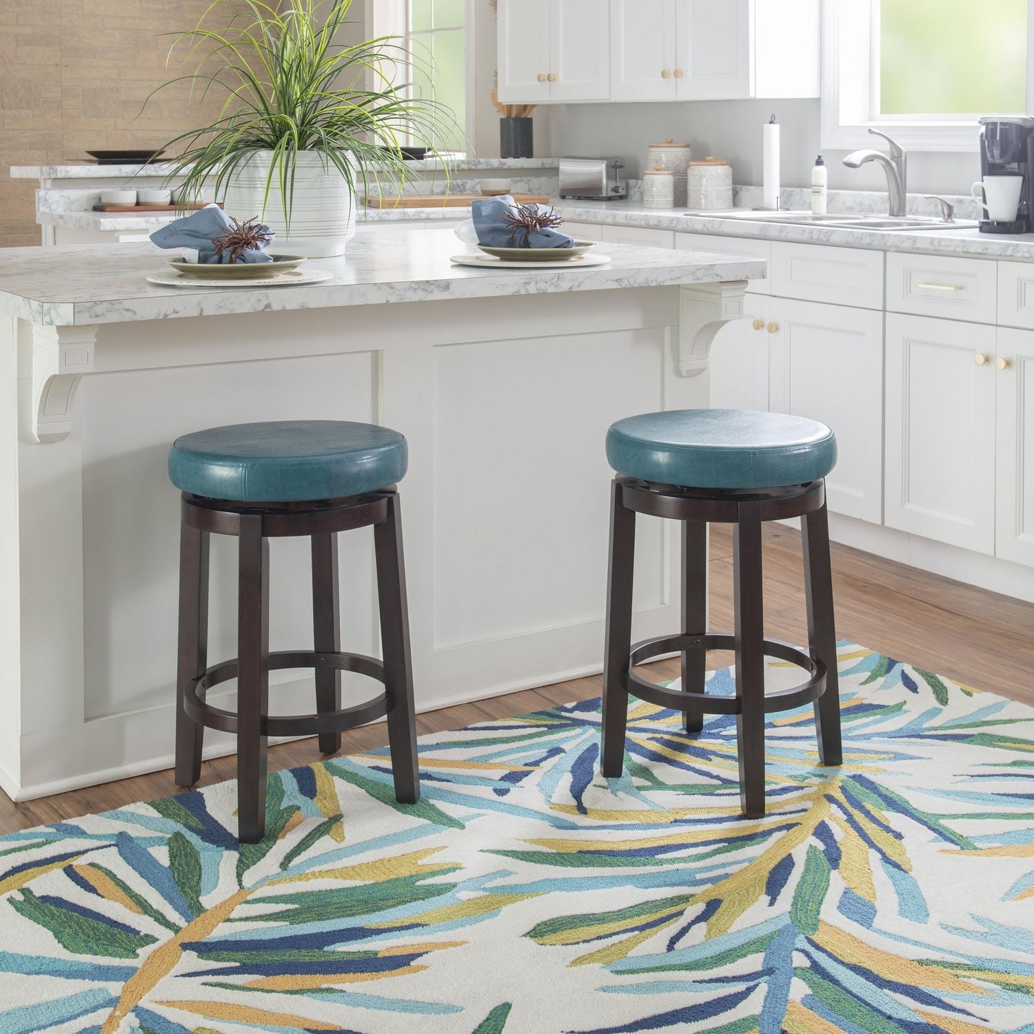 Tabouret de comptoir sarcelle Alma