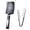 Black, variant on NCQ Textured comb, wide-tooth volumizing comb, unisex styling comb, soft texture, lifts hair roots, creates voluminous bangs, non-slip ABS handle (Gray + Black)