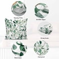 thumbnail image 5 of Decorative Throw Pillow Covers 20x20 Inch Set of 2 Green Leaf Home Decor Pillow Cases for Couch, Watercolor Leaf Cushion Case for Living Room Bedroom Bed Car Chair, 5 of 9