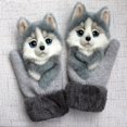 thumbnail image 3 of Guantes gruesos y cálidos para niños, manoplas para dedos de invierno, bonitos dibujos animados, peludos, regalos de Navidad, 1 par, 3 of 4