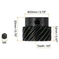 thumbnail image 2 of Unique Bargains Helical Gear 12mm Aperture 16T 1 Mod Hardened Steel Motor Gear, Right Direction, 2 of 5