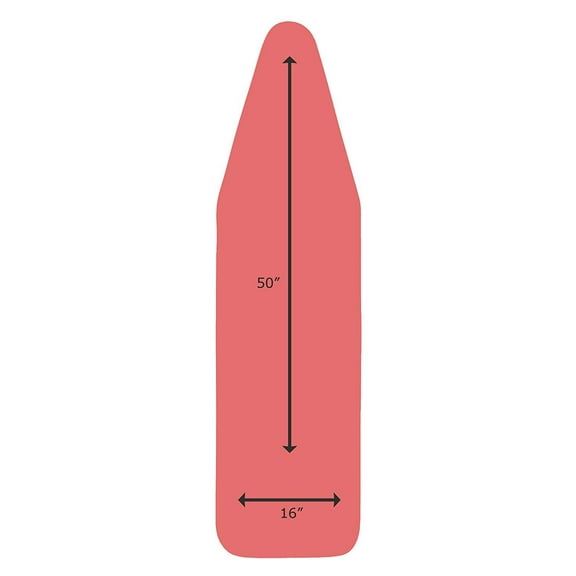 TIVIT Ironing Board Covers - Heat Reflective 16 x 50 Advanced Cotton - 5 Layer Padded Cover w/Inner Aluminum Lining Reflecting Steam/Heat, Prevents Board from Rusting - Red European Iron Table Cover
