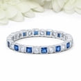 thumbnail image 2 of HeartsAndYou 2ct Natural Sapphire Diamond Wed Band Full Eternity Milgrain 14k REAL White Gold, 2 of 9