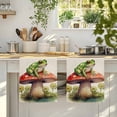 thumbnail image 4 of Mushroom Frogs Kitchen Towels Set of 3, Spring Floral Green Botanical Rustic Absorbent Dish Towels for Kitchen, Microfiber Hand Towel, Quick Drying Tea Towel for Cleaning Decorative Dishcloths, 4 of 7