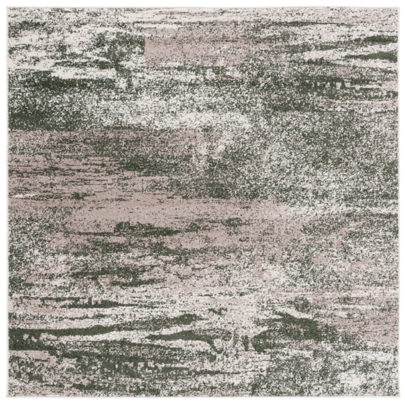 SAFAVIEH Adirondack Josephina Abstract Area Rug, Ivory/Dark Green, 6' x 6' Square