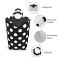 thumbnail image 4 of Kll Black And White Polka Dot Laundry Hamper,Large Canvas Fabric Lightweight Storage Basket Toy Organizer Dirty Clothes Collapsible Waterproof For College Dorms,Children Bedroom,Bathroom, 4 of 6