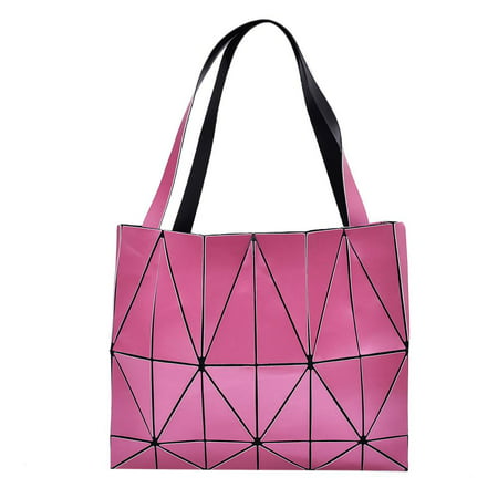 Draizee - Pink Diamond Lattice Handbag for Women Gloss Convertible Shoulder Tote Bag with ...