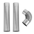 thumbnail image 1 of 1 Set Stainless Steel Chimney Pipe Tent Stove Camping Chimney Extension Stove Pipe Flue Exhaust Pipe for Outdoor Wood Stoves Accessories, 1 of 3