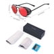 thumbnail image 5 of Gafas de Sol RONSOU Estilo Steampunk Redondas Vintage UV400 negro y rojo, 5 of 6