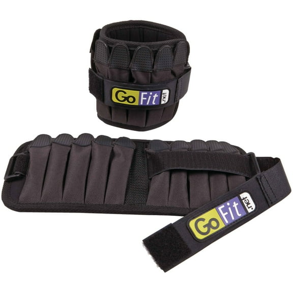 GoFit Padded Adjustable Pro Ankle Weights, 2 Pack, GF-P10W