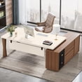 thumbnail image 6 of Tribesigns 71-Inch Executive Desk, L-Shaped Desk with Cabinet, Large Office Desk with Storage Shelves, Writing Table Desk Business Furniture Set for Home Office, 6 of 9