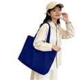 thumbnail image 4 of Mwjwdo Women's Plain Retro Soft PU Underarm Handbag, Minimalist Large Capacity Shoulder Tote for Daily Commute & Shopping Blue, 4 of 5