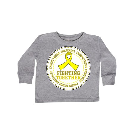 

Inktastic Fighting Together- Endometriosis Awareness yellow ribbon Gift Toddler Boy or Toddler Girl Long Sleeve T-Shirt