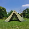 thumbnail image 5 of 10.5' x 5.2' Camping Tent with Stove Jack Outdoor Teepee Tent for Family Camping Backpacking Hiking, 5 of 8