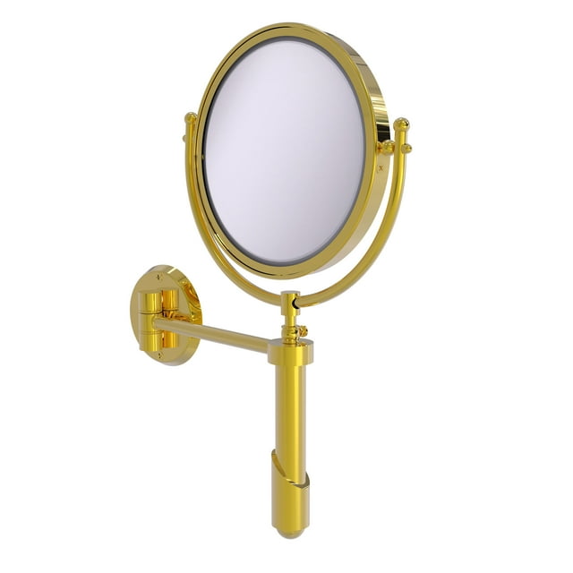 Soho Collection Wall Mounted Make-Up Mirror 8 Inch Diameter with 2X Magnification - SHM-8/2X-PB
