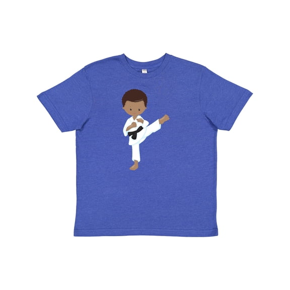 Inktastic African American Boy, Karate Boy, Black Belt, Kata Youth T-Shirt