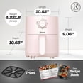 thumbnail image 5 of Kitchen Elite Compact Mechanical Air Fryer, 2.2 Qt, Manual Knob Control, Pink, 5 of 8