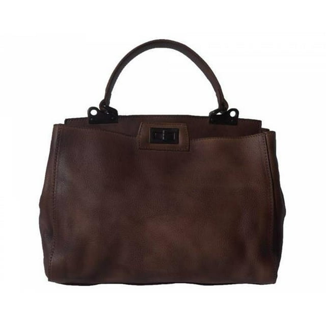 Peekaboo Sac à Main en Cuir pour Femmes, Brun Foncé