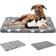 thumbnail image 1 of Fancy Dog Bed Mat  Pet Bed Pad Reversible (Cool &amp; Warm)  Machine Washable Crate Pad  Pet Sleeping Mat for Small to XXX-Large Dogs  Grey  Star Pattern, 1 of 6
