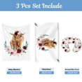 thumbnail image 5 of Kainsy Floral Highland Cow Crib Bedding Set, 3 Pcs Baby Girl Nursery Set with Flannel Blanket, Fitted Sheet, Nursing Pillow Cover, 60x80inch, 5 of 5
