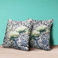 thumbnail image 3 of Three Roses with Butterfly Indoor/Outdoor Pillow in Green Gray Blue Black 16x16, 3 of 5