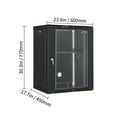 thumbnail image 6 of KFFKFF 15U Wall-Mounted Server Cabinet, Supports up to 500 lbs, Features Lockable Tempered Glass Door and Caster Wheels, Made of Q235 Carbon Steel, Ideal for IT and A/V Equipment, 6 of 9