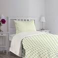 thumbnail image 3 of Ambesonne Green Quilted Bedspread Set 2 Pcs, Vintage Retro Polka Dots, Twin Size, Pale Green and White, 3 of 5