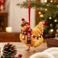 thumbnail image 3 of Christmas Chicken Ornament, 3.15 in 2D Acrylic Hanging Decoration with Assorted Styles, for Christmas Tree, Mantel, Window, Home Decor, 3 of 5