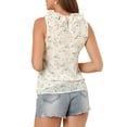 thumbnail image 3 of INSPIRE CHIC Women's Ruffle Chiffon Sleeveless Floral Top, 3 of 5
