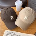 thumbnail image 5 of UTSJKR Mens Letter Embroidery Soft Crown Baseball Cap with Curved Brim for Daily Office Commute Road Trip Neighborhood Jog Adjustable Sweatband Anti-UV Sports Hat Beige, 5 of 9