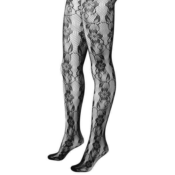 Hanes Hanes Womens Lace Tights, S, Black