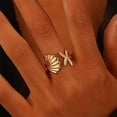 thumbnail image 4 of Dsscvnef Gold Shape Ring Summer Beach Ocean Style Opening Adjustable Hand Jewelry, 4 of 5