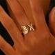 thumbnail image 4 of Anillo de Oro Forma Verano Playa Océano Estilo Apertura Ajustable Joyería de Mano, 4 of 6