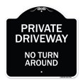 thumbnail image 1 of SignMission A-DES-BW-1818-9780 18 x 18 Po Signe de la Série Designer - Allée Privée Sans Tourner Autour&44; Noir & Blanc, 1 of 1