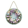 thumbnail image 2 of Atrapasol de vitral con forma de conejito de Pascua | Adorno decorativo redondo de 20 cm para ventana con huevos y flores de colores | Arte acrílico de doble cara para decoración del hogar en, 2 of 8