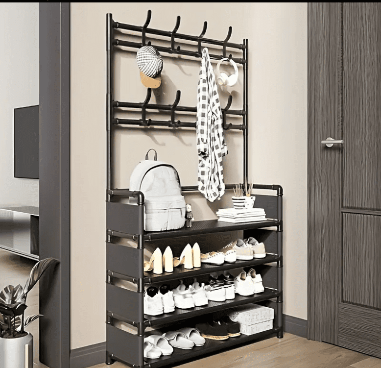Clothes Rack Shoe Rack Stainless Steel Wardrobe Space Suitable for