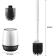 thumbnail image 3 of Juego de cepillo y soporte para inodoro de silicona Cepillo limpiador para inodoro de baño montado en la pared con soporte, cerdas suaves sin rasguños, cajón de agua extraíble de secado rápido Ormromra 2035083-1, 3 of 9