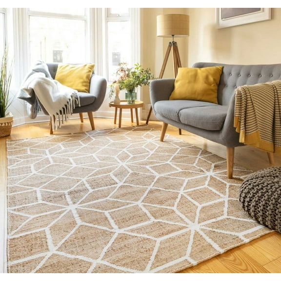 Braided Area Jute Rug Hand tuft Rug For Living Room, Bedroom, Hallway
