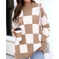 thumbnail image 1 of Women's loose plaid sweater pullover, 1 of 2