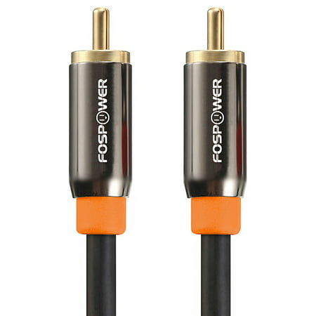 fospower (10 feet) digital audio coaxial cable [24k gold plated connectors] premium s/pdif rca male to rca male for home theater, hdtv, subwoofer, hi-fi (Best Subwoofer Cable For Home Theater)