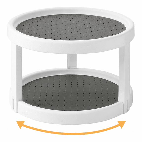 Lazy Susan 2 Tier 10 inch Non Skid Rotating Spice Rack Turntable for Pantry Cabinet Kitchen Bathroom